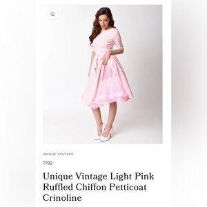 Pink crinoline Unique Vintage NWT size Plus fits L XL 1X 2X 3X 4X 5X petticoat